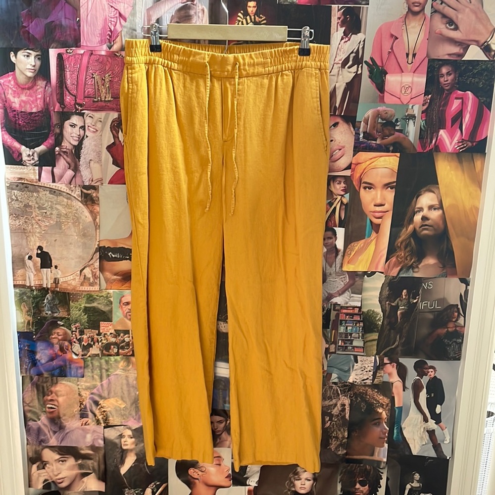 Yellow canvas pants